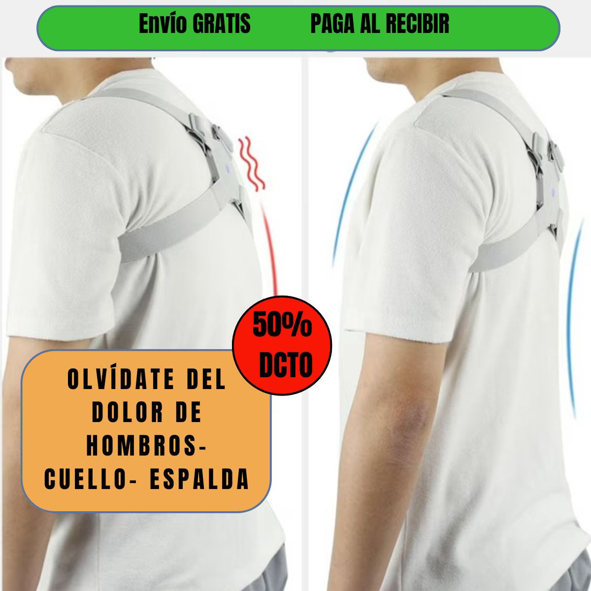 CORRECTOR DE POSTURA INTELIGENTE CUANDO TE ENCORVAS - 50%OFF